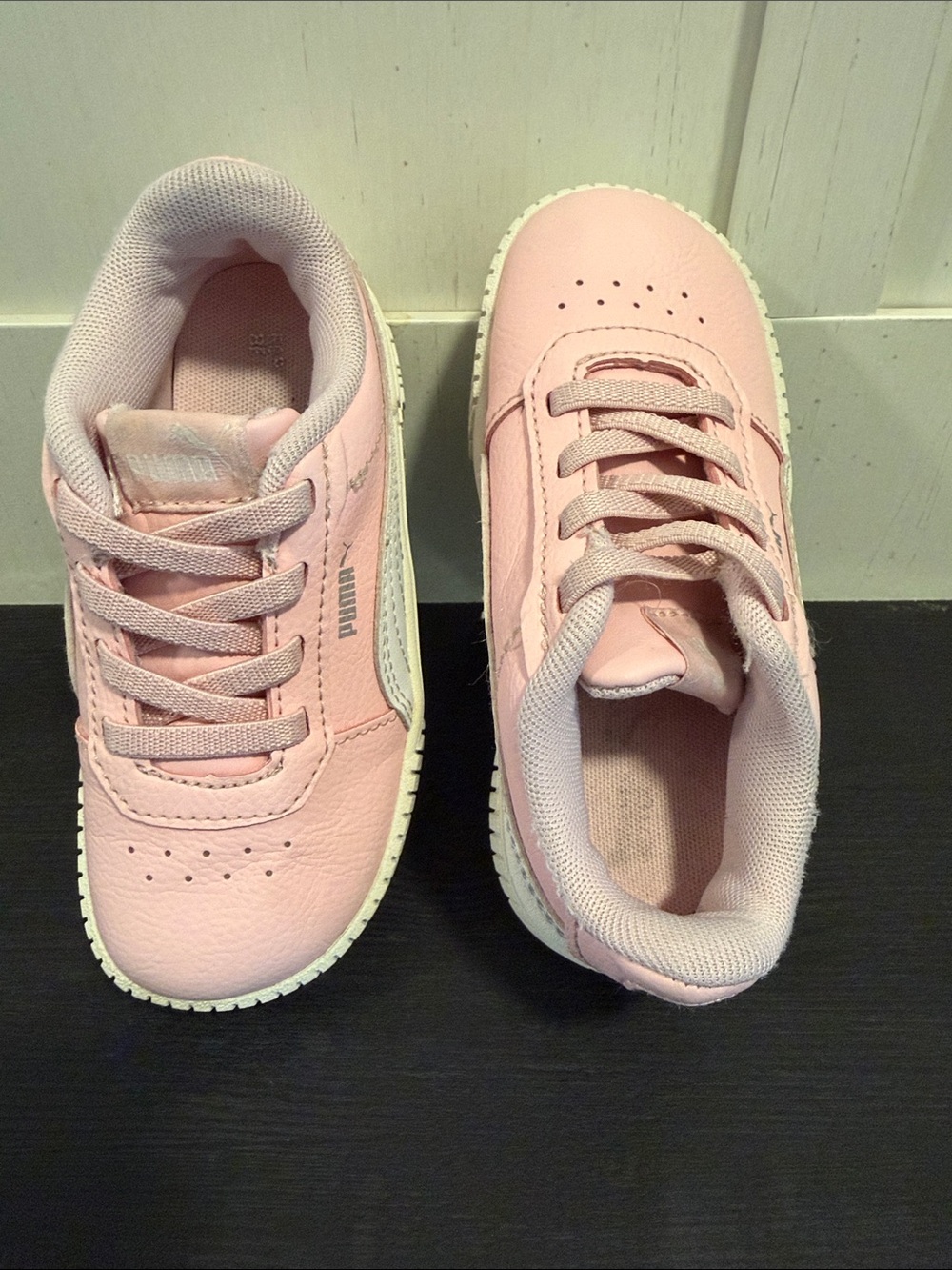 Puma Pink and White Kids Low-Top Sneakers - Picture 10 of 11